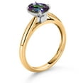 thumbnail image 3 of Gem Stone King 10K Yellow and White Gold Green Mystic Topaz Solitaire Engagement Ring for Women (1.58 Cttw, Oval 8X6MM, Gemstone Birthstone, Available in Size 5, 6, 7, 8, 9), 3 of 4