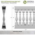 thumbnail image 2 of Ekena Millwork 41"H x 8'L Fiberthane Traditional Unassembled Balustrade Railing Kit, Style N (5 7/8" On-Center Spacing to Pass 4" Sphere Code), 2 of 6