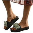 thumbnail image 5 of Wavsuf Slides for Women Casual Summer Bow Green Slides Slippers Size 7, 5 of 7