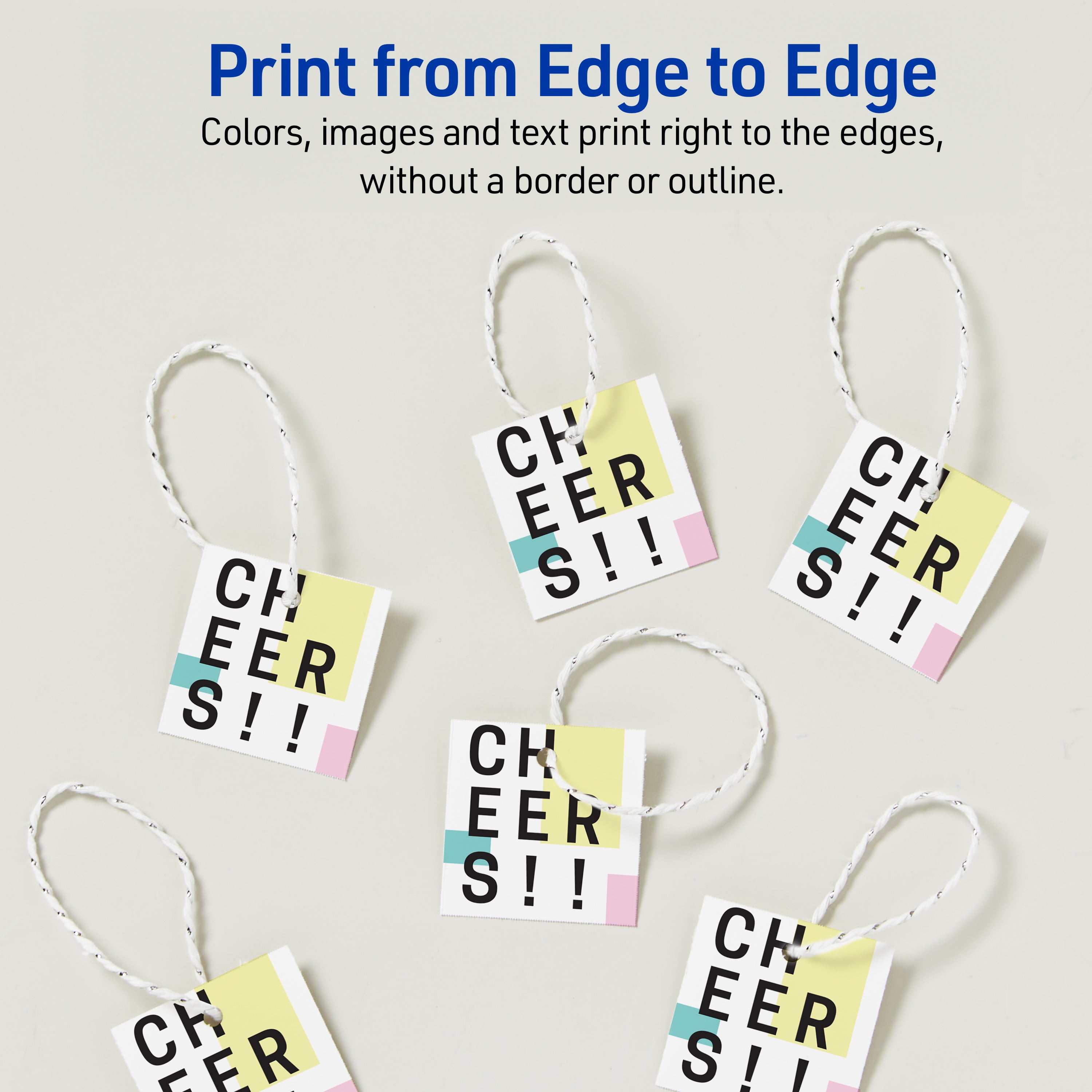 Avery Square Tags with String, 1.5" x 1.5", 200 White Tags (22849)