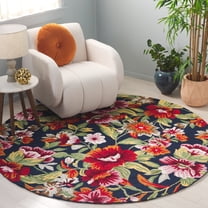 Safavieh Easy Care Daragh Floral Area Rug, Navy/Red, 6' x 6' Round