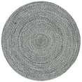 thumbnail image 2 of SAFAVIEH Braided Harmon Geometric Cotton Reversible Area Rug, Ivory/Black, 4' x 4' Round, 2 of 10