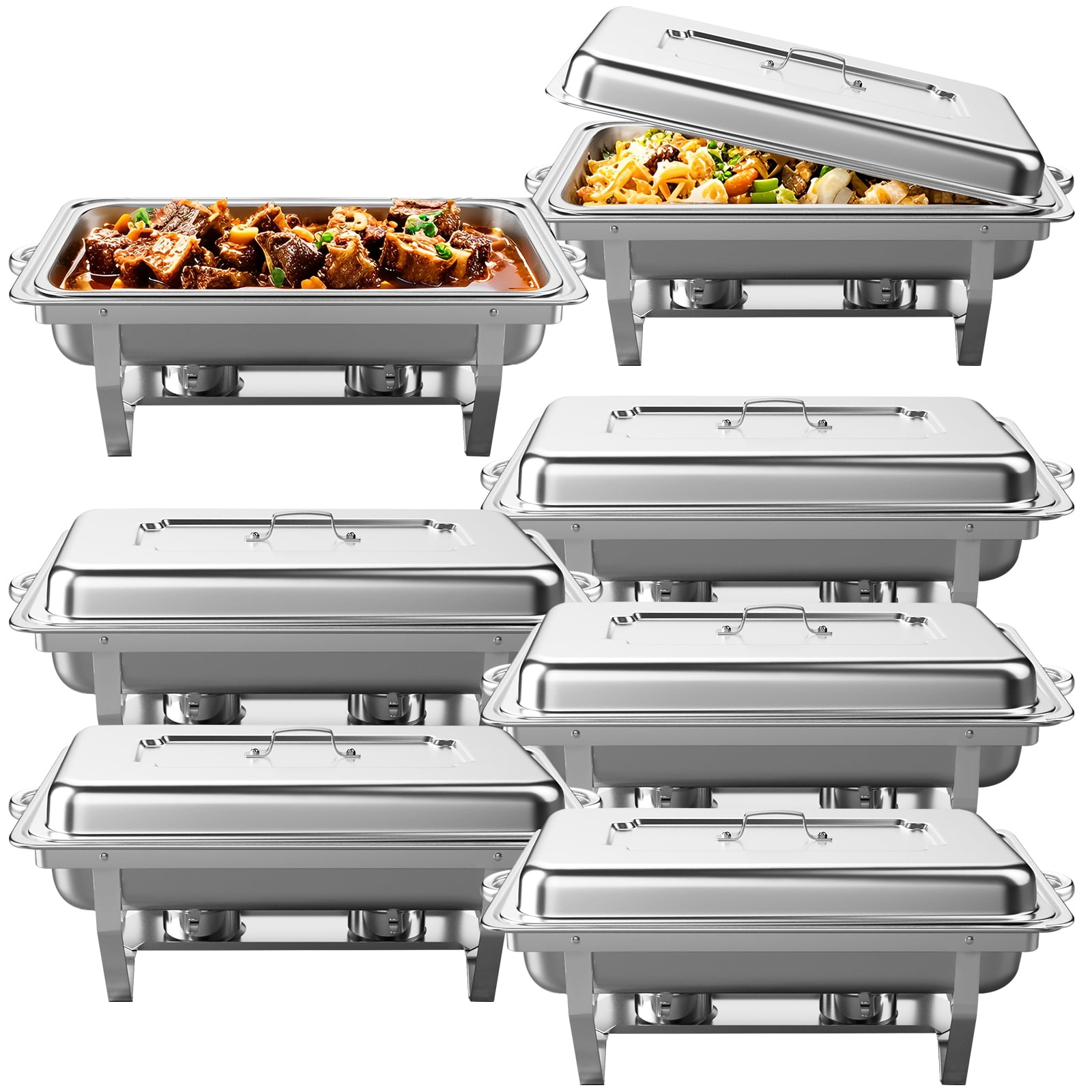 Jacgood 9QT 7 Pack Chafing Dishes for Buffet, Buffet Servers and Warmers for Events & Weddings, Indoors & Outdoors