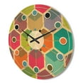 thumbnail image 3 of Designart 'Hexagon Retro Pattern I' Mid-Century Modern Wood Wall Clock, 3 of 5
