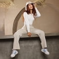 thumbnail image 4 of Pantalón Rectos Mujer Tiro Alto Beige Mezclilla Dama, 4 of 5