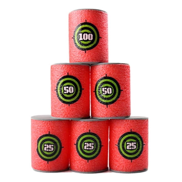Miangastore EVA Target Cans Multi 6Pcs 2.44 x 1.8 x 1.8 In Circular Discs Safe for Kids
