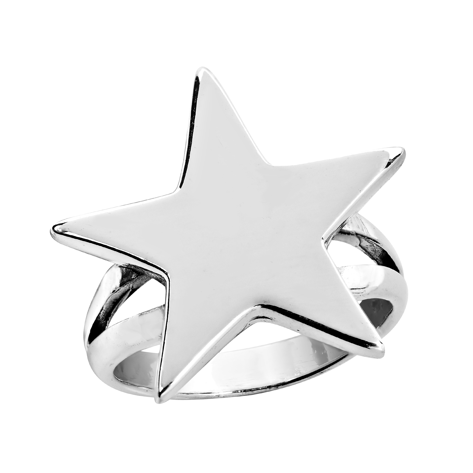 Party Fun & Shining Star 3D .925 Sterling Silver Ring - 6
