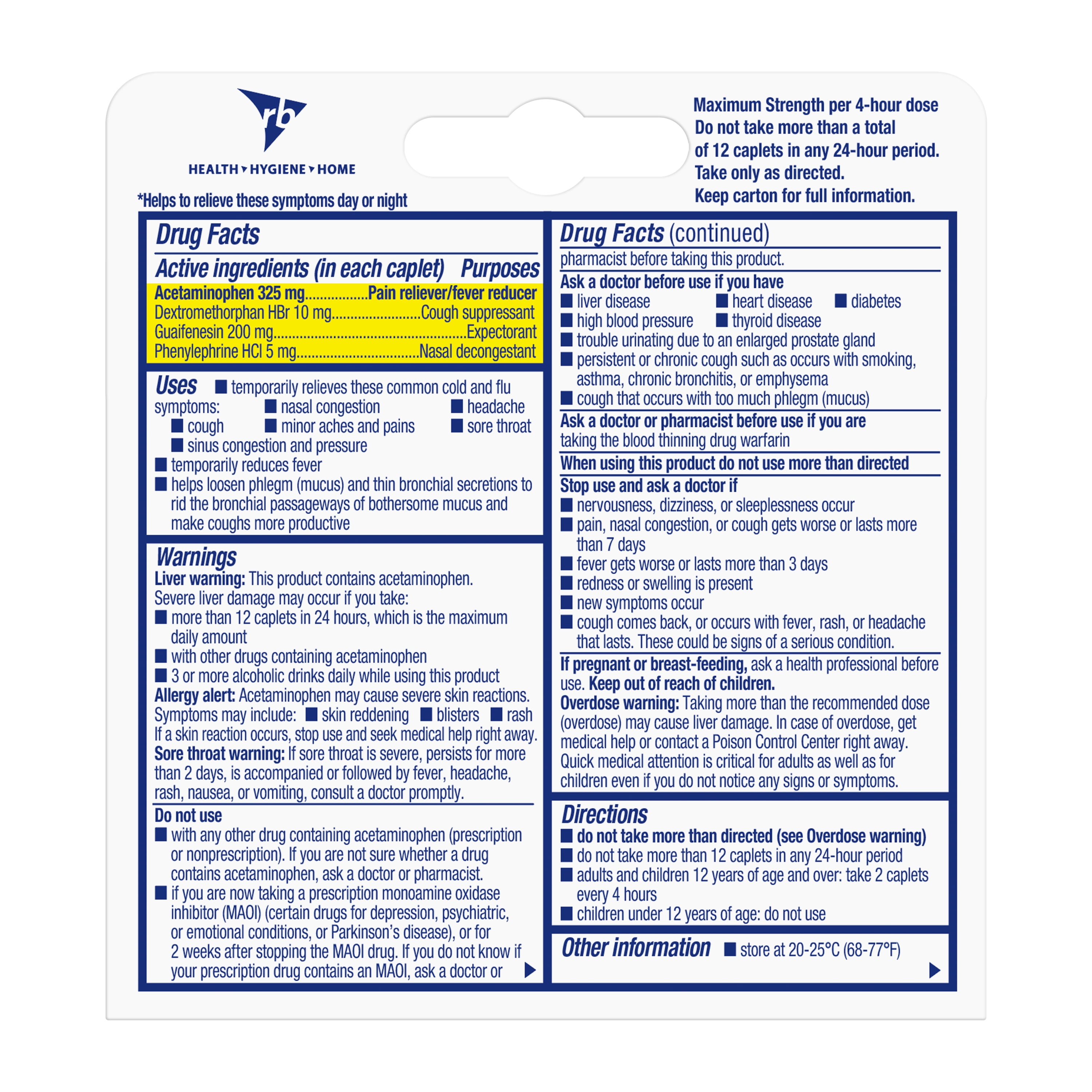 Mucinex All in One Fast Max, Cold and Flu Medicine, On the Go, 4 Caplets