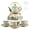 Green, variant on WANCHIY 20-Piece CoffeeTea Set – Porcelain with Gold Floral Design, Includes Teapot, Cups, Saucers & Metal Holder