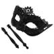 thumbnail image 4 of ColoMX Máscara de mascarada de encaje elegante con palo, máscara veneciana para mujer, accesorio de disfraz para fiesta de disfraces de Halloween, 4 of 7