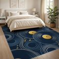 thumbnail image 3 of ODIKA 8'x10' Washable Area Rug Record Retro Abstract Music Note Groove Swirl Grooves Disc Vinyl Cd Playful for King Size Bedroom Under Bed, Master Suite, Non-Shedding, Easy Care, 3 of 7