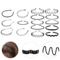 thumbnail image 2 of 6Pcs/10Pcs Different Styles Adjustable Hair Hoops Anti-Slip Black Wavy Elastic Men Headbands Hair Accessories, 2 of 8