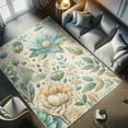 thumbnail image 4 of Ambesonne Floral Scene Decorative Rug Carpet, Minty Farmhouse Blooms, 5' 1" X 7' 5", Seafoam Beige Grey Yellow, 4 of 5
