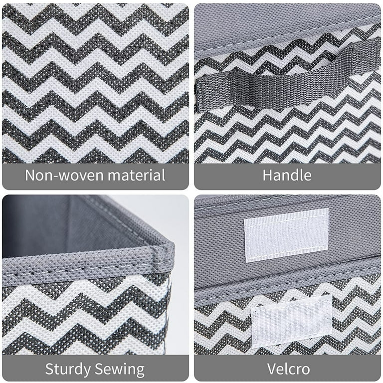 SOUJOY 4 Pack Storage Baskets for Shelves, Fabric Closet Storage Bin with  Handles, 15.9 L x 12 W x 8.3 H Foldable Shelf Organizer Box for Nursery