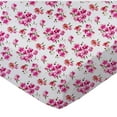thumbnail image 1 of SheetWorld 100% Cotton Percale Crib Sheet Set 28 x 52, Pink Floral - Includes Fitted, Flat, & Baby Pillow Case, 1 of 4