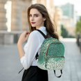 thumbnail image 6 of FORMRS Mini Backpack Purse for Women Quilted Travel Daypack Casual Shoulder Bag, Green and White Pattern, 6 of 7