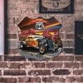 thumbnail image 3 of Placa de Metal Retro Ruta 66 con forma de escudo, cartel de chapa para Bar, Pub, Club, cafetería, pared, 3 of 6