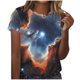 thumbnail image 1 of Blusas para Mujeres Casual Manga Corta Cuello Redondo Estampado Tops Suéter Moda Verano, 1 of 5