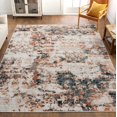 thumbnail image 3 of Mark&Day Outdoor Rugs, 5x7 Burnettsville Modern Abstract Marble Indoor/Outdoor Rust Area Rug, Non Shedding Orange Beige Grey Carpet for Patio, Porch, Deck, Bedroom, Living Room or Kitchen (5'3" x 7'), 3 of 8