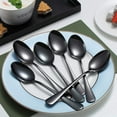 thumbnail image 5 of ReaNea Black Dinner Spoons 6 Pieces, Stainless Steel Table Dessert Soup Spoons Sliverware Set, 5 of 7