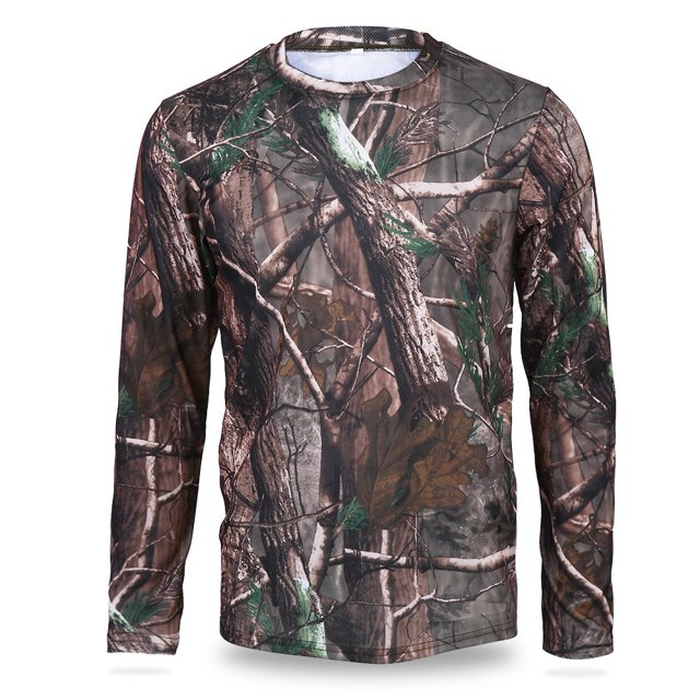 Camiseta de manga larga para hombre Ropa de secado rápido para acampar deportes al aire libre (L)