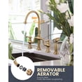 thumbnail image 4 of Wowow Gold Double Handle High-Arc Widespread Deck Mounted kitchen faucet filter for kitchen sink With Side Spray in Brass, 4 of 7