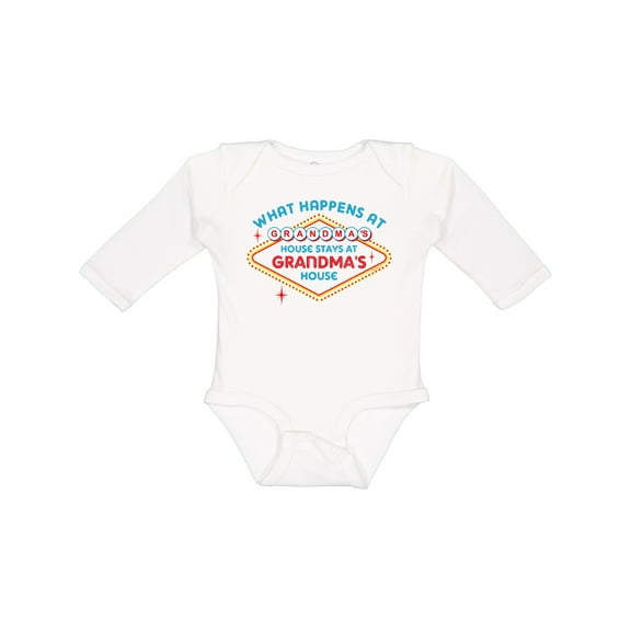 Inktastic Las Vegas Stays at Grandma's Boys or Girls Long Sleeve Baby Bodysuit