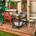 thumbnail image 7 of Portable Outdoor Grill Table with HDPE Legs，Grill Cart with Stainless Steel Top&3-Shelf Storage for BBQ Prep Table，A Long-lasting Dining Cart Suitable for Outdoor&Indoor Use Black, 7 of 7