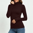 thumbnail image 4 of Chiccall Women's Turtleneck Long Sleeve Base Layer Top, Stretchy Slim Fit Thermal Shirt with Thumb Holes for Fall Winter Layering, 4 of 10