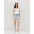 thumbnail image 6 of Women'S Smocked Peplum Square Neck Ruffle Sleeveless Tank Top Shirt White M, 6 of 8