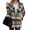*Khaki, variant on ClodeEU Womens Plaid Trench Coat,Lapel Button Down Trench Tops,Coat Winter Clothing with Pockets Orange,Womens Plus S