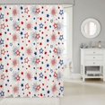 thumbnail image 2 of Manfei Vintage Stars Firework Shower Curtain 72Wx78L,Cute Cartoon Themed Bath Curtain,Red Blue Cream, 2 of 5