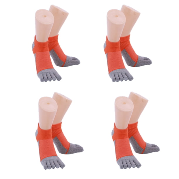 4 pares de calcetines de algodón Calcetines de cinco dedos Calcetines de algodón de tubo mediano para hombre Calcetines con puntera dividida