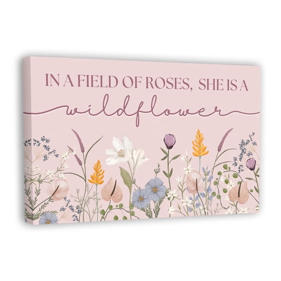 HoneyKICK In a Field of Roses Nursery Wall Art, Baby Girl Room Decor, 10x16.5