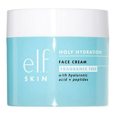 E.L.F., Holy Hydration! Face Cream - Fragrance Free, Smooth, Non-Greasy, Lightweight, Nourishing, Moisturizes, Softens, Absorbs Quickly, Suitable For All Skin Types, 1.76 Oz.