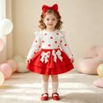 thumbnail image 2 of WhouRiu Baby Girls Casual Outfits Long Sleeve Ruffle Tees Bow Skirts And Headband Sets Cute Clothes, 2 of 9