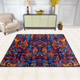 thumbnail image 2 of Yayeee Area Rugs for Living Room 5.2'x4' Non Slip Washable Bedroom Floor Carpet, Red Geometric Eagle, 2 of 5