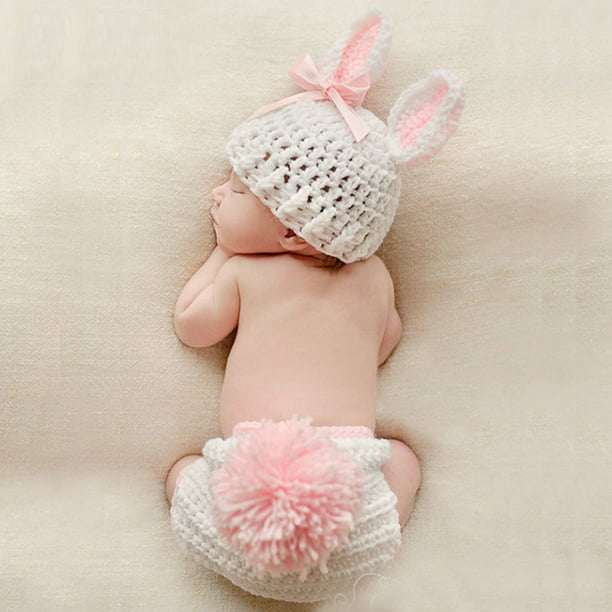 TureClos Baby Clothing Cute Crochet Newborn Baby Photo Props Costume Baby  Photograph Props Rabbit Flower Baby Girl Outfits Set - Walmart.com