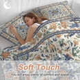 thumbnail image 4 of 3 Piece Ethnic Rustic Duvet Cover Set Twin Size,Microfiber Comforter/Quilt Cover with Corner Ties and 2 Pillowcases,Boho Southwestern Heritage Orange Blue Green All Season Bedding with Zipper Closure, 4 of 8