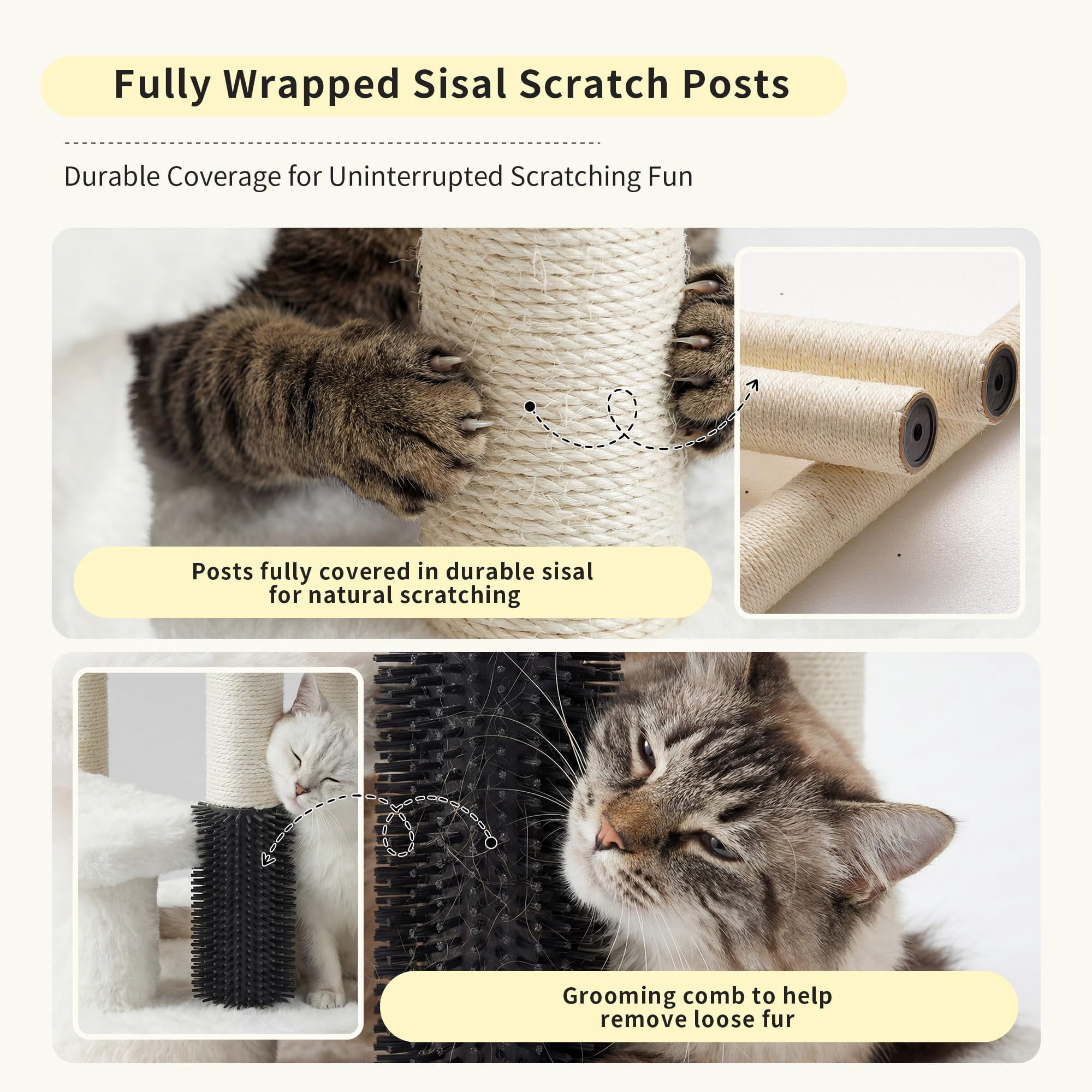 Cat Scratching Post Small Tree Tower Light Gray-15.7 Inch for Indoor Cats