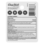 ChapStick Classic Cherry Flavored Lip Protectant Sticks, 24 Hour Moisturizing, 3-Pack, 0.15 oz Each