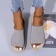 thumbnail image 5 of Zanvin Womens Sandals Clearance Women Summer Casual Sewn Fisherman's Flat Bottomed Hand Woven Hemp Rope Bottom Slippers, Gray, 39, 5 of 7