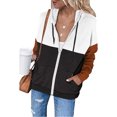 thumbnail image 2 of Sudaderas con capucha de manga larga con cremallera cómoda para mujer Chaquetas Sudadera con capucha con cordón informal Abrigo Pompotops gfhjh12469, 2 of 5
