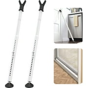 IHOMEPARK White Patio Sliding Door Security Bar for Home Apartment, 19 to 52 Inch Adjustable, 2 in 1 Door Stoppers Barricade Security Bar (2 Packs)
