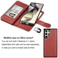 thumbnail image 6 of For Samsung Galaxy S24 Ultra Wallet Case, Ebizware Galaxy S24 Ultra Magnetic Leather Wallet Phone Case with Credit Card Slots Holder and Kickstand Folio Flip Detachable Cover - Wine Red, 6 of 9