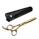 thumbnail image 3 of Kit de tijeras profesionales para cortar el cabello, 14 cm (5,5 pulgadas), acero inoxidable, color dorado, mango ergonómico., 3 of 5