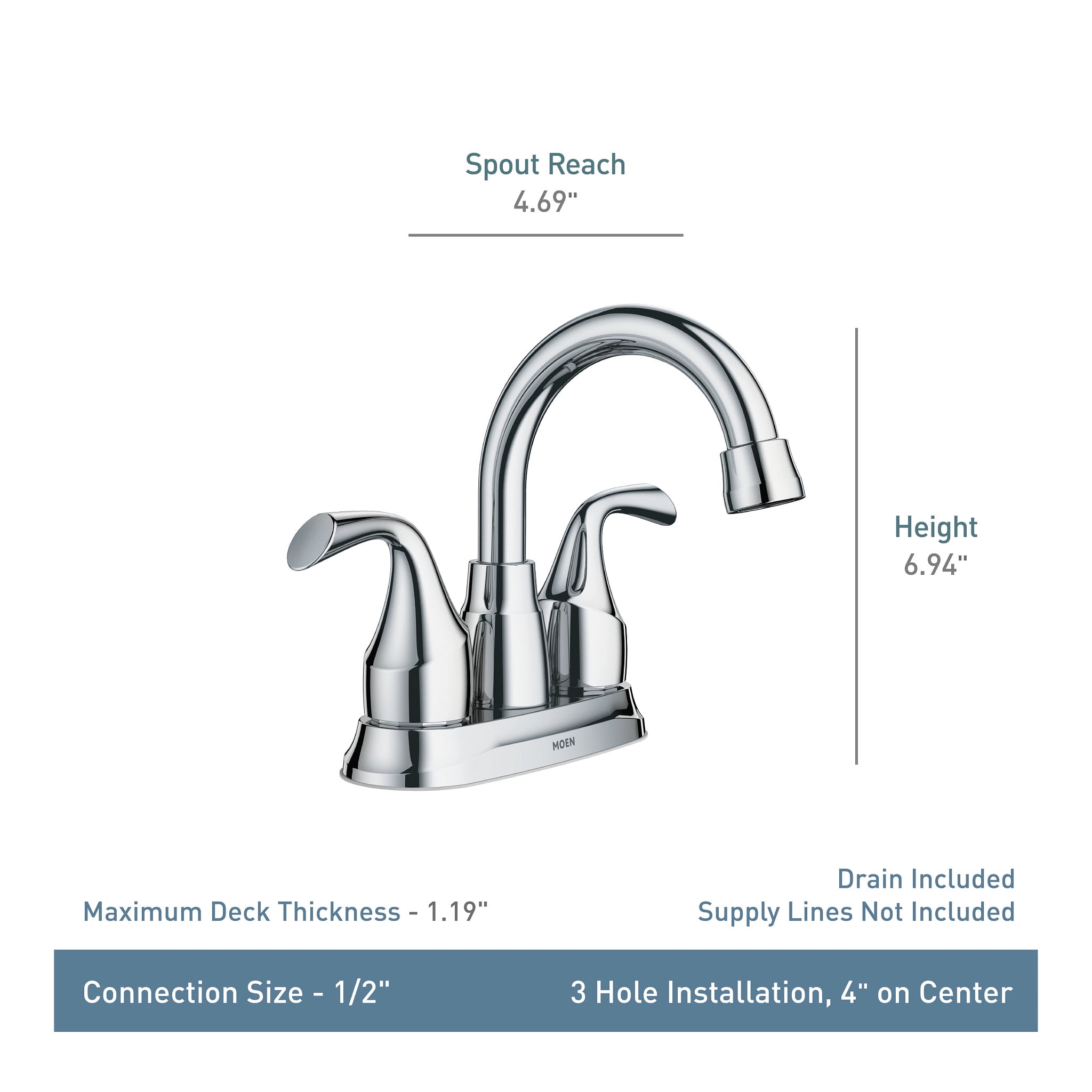 Moen Idora Two-Handle Centerset Bathroom Sink Faucet with Drain Assembly, Mediterranean Bronze