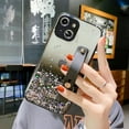 thumbnail image 4 of Strap Holder Case for 6.1" iPhone 13 with Convertible Stand, Bling Glitter Sparkle Clear Case Soft TPU Bumper Adjustable Finger Grip Loop for iPhone 13 (6.1-inch), Black, 4 of 16