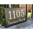 thumbnail image 2 of Beautifully Handcrafted and Customizable Slate Home Address Plaque. Improve the curb appeal of your property with this bespoke house sign., 2 of 8
