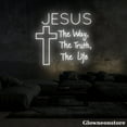 thumbnail image 4 of Glowneon Jesus The Way The Truth The Life Neon Sign, Cross Jesus LED Sign, Holy Cross Neon Light, 4 of 5
